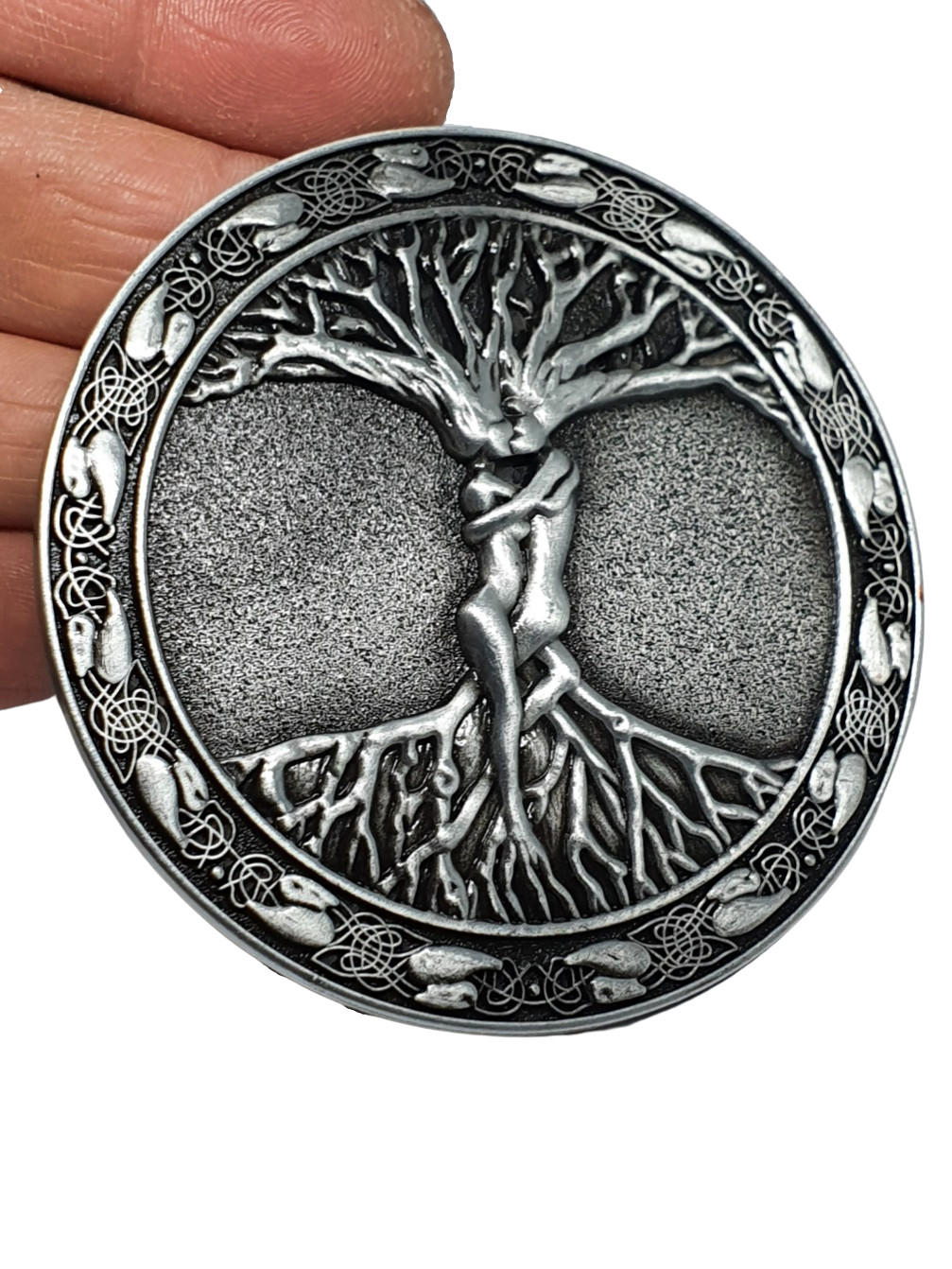 Belt Buckle Tree Of Life Odins Askr & Embla For 40mm Belt Pagan Norse Viking Uk