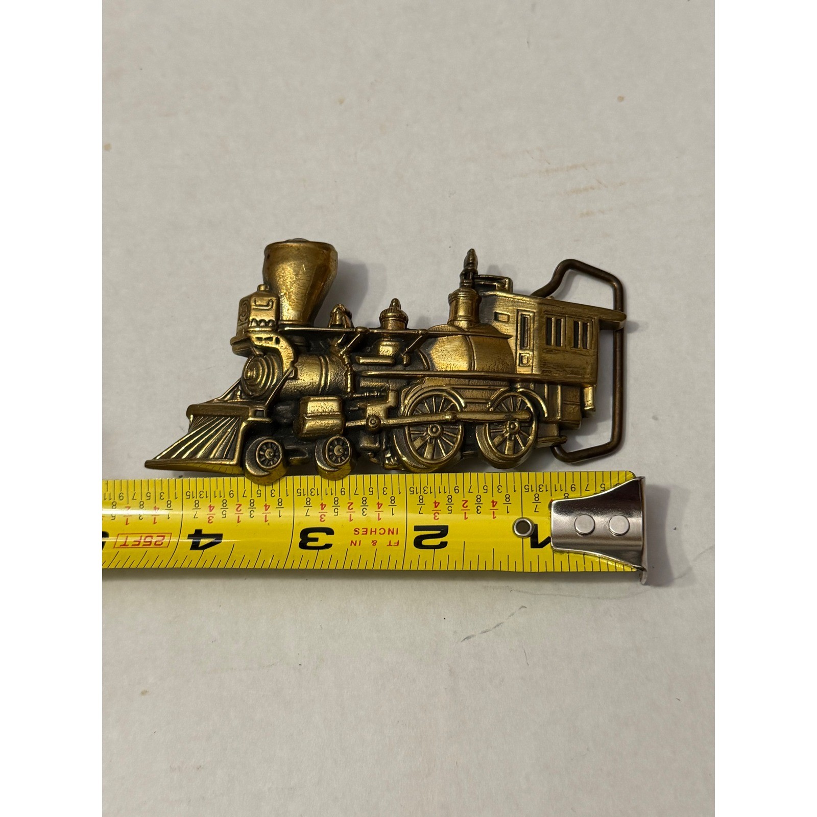 Baron Buckles Solid Brass Steam Locomotive Train Belt Buckle 6101 1978
