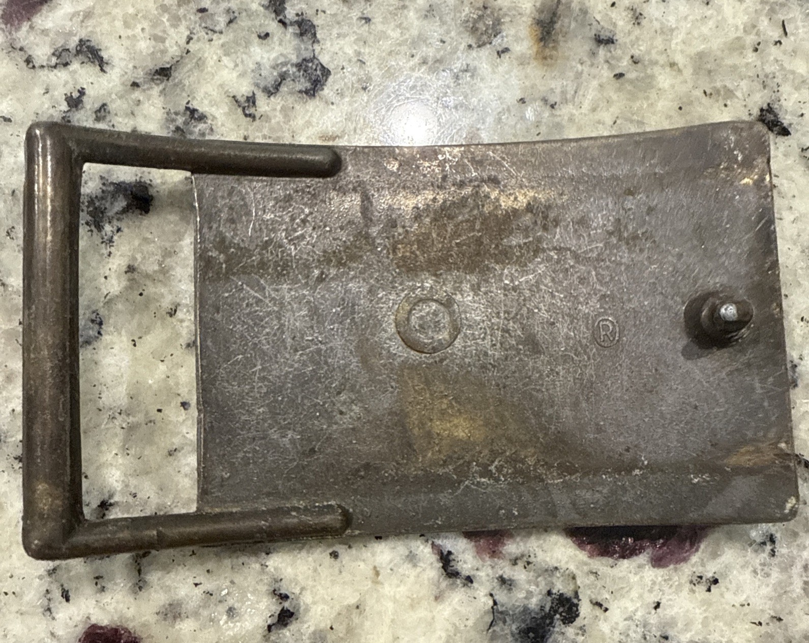 Vintage Levi Strauss & Co Belt Buckle Original Riveted Clothing Gunmetal USA.