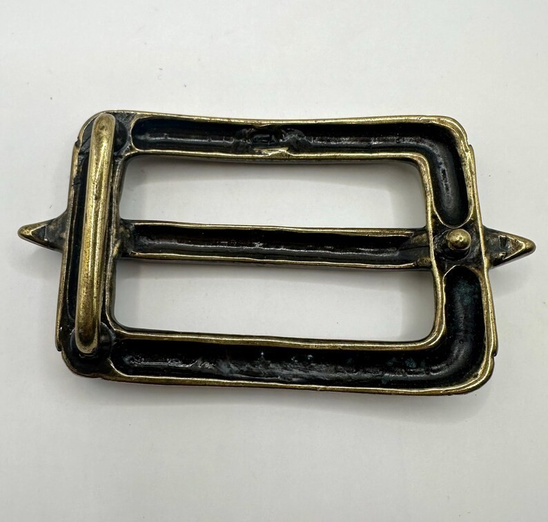 Rectangular Embellished Antique Brass Style Belt Buckle for Leather Belt West