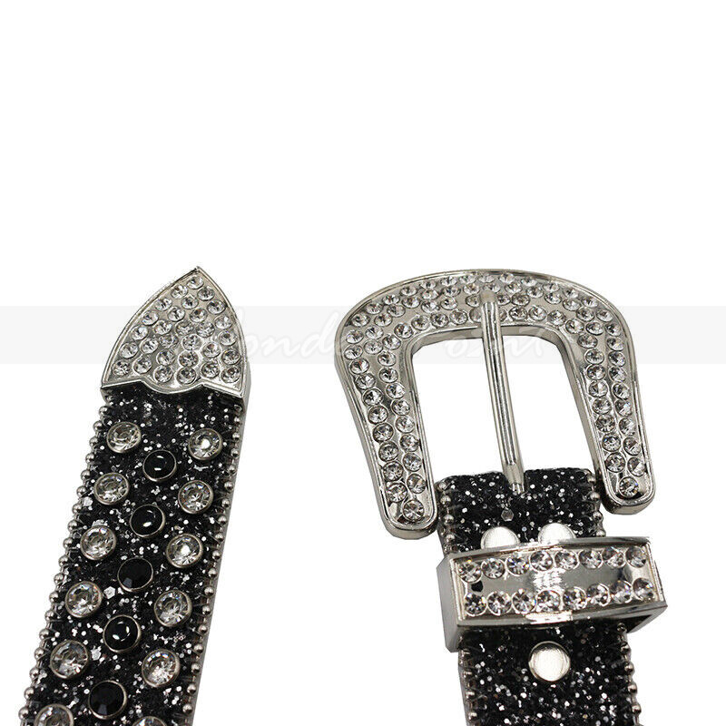 Rhinestone Belts Western Bling Crystal Studded Leather Belt