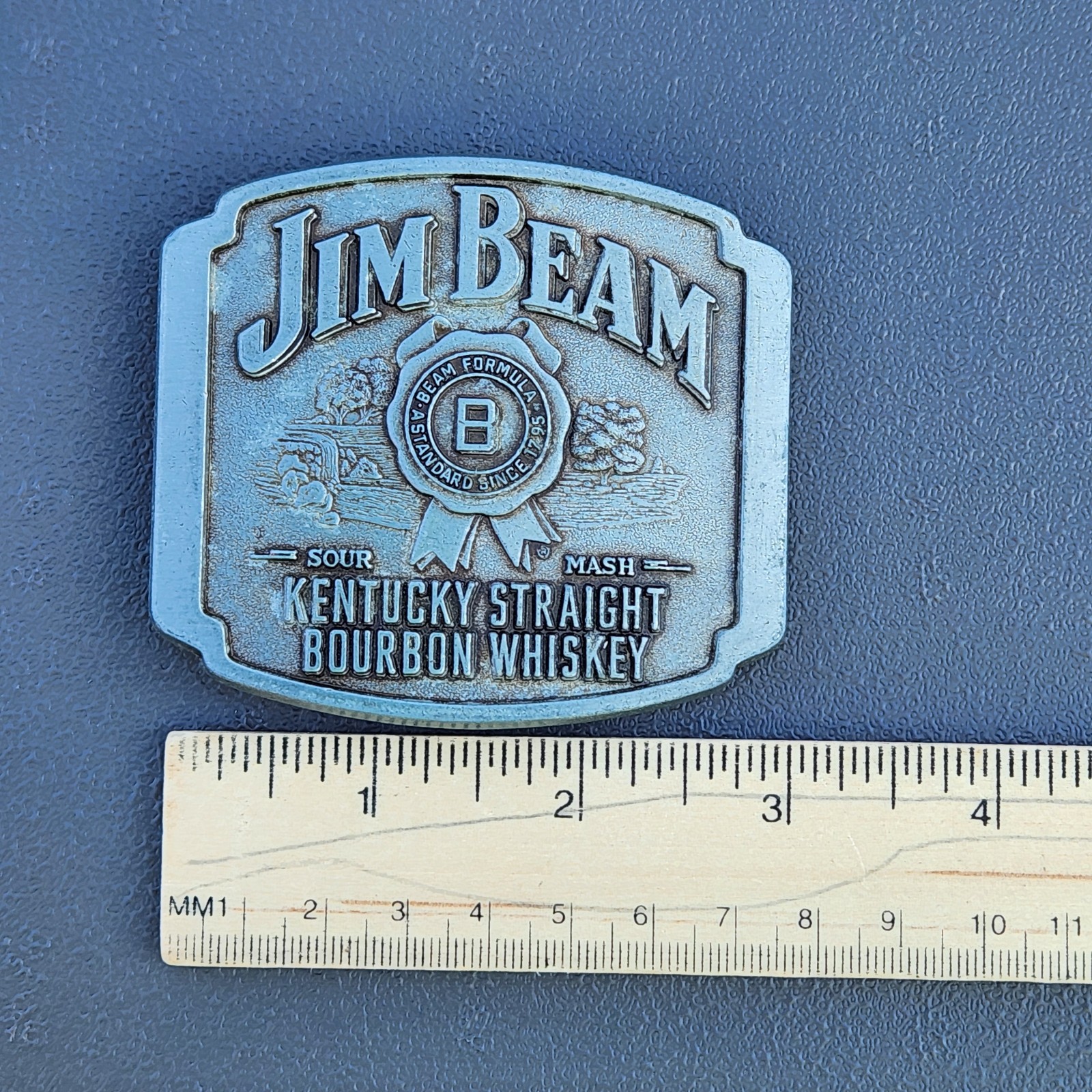 Vintage Jim Beam Kentucky Straight Bourbon Whiskey Belt Buckle