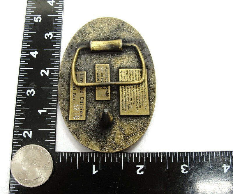 Vintage Belt Buckle J.J. Case Threshing Machine Racine Wisconsin USA Ltd Edition