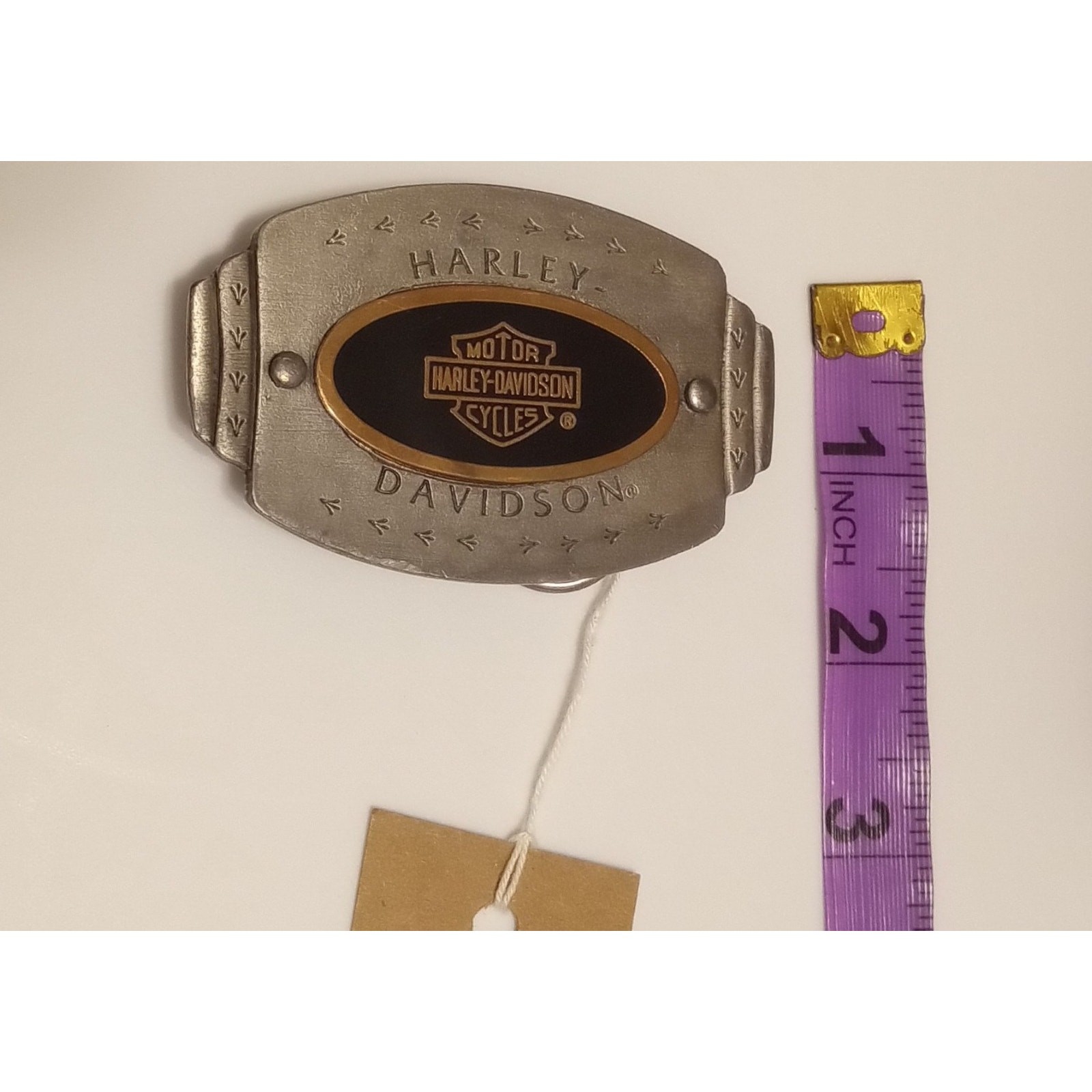 Vintage 98 Harley Davidson The Western Spirit Belt Buckle Pewter Bar & Shield