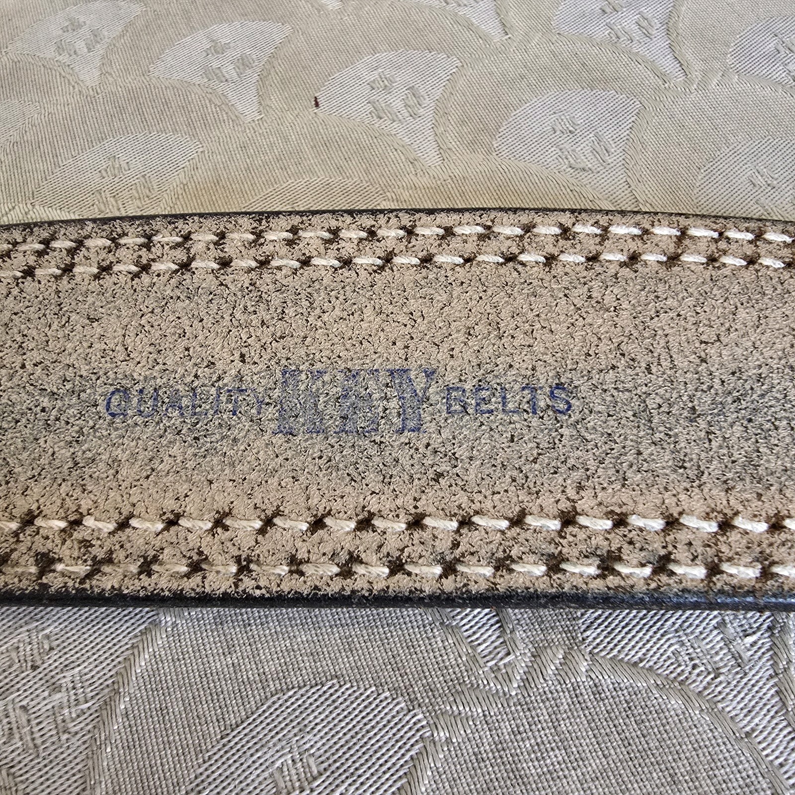 Vintage John Deere Tractor Bronze Metal Belt Buckle & Leather Embellished Belt