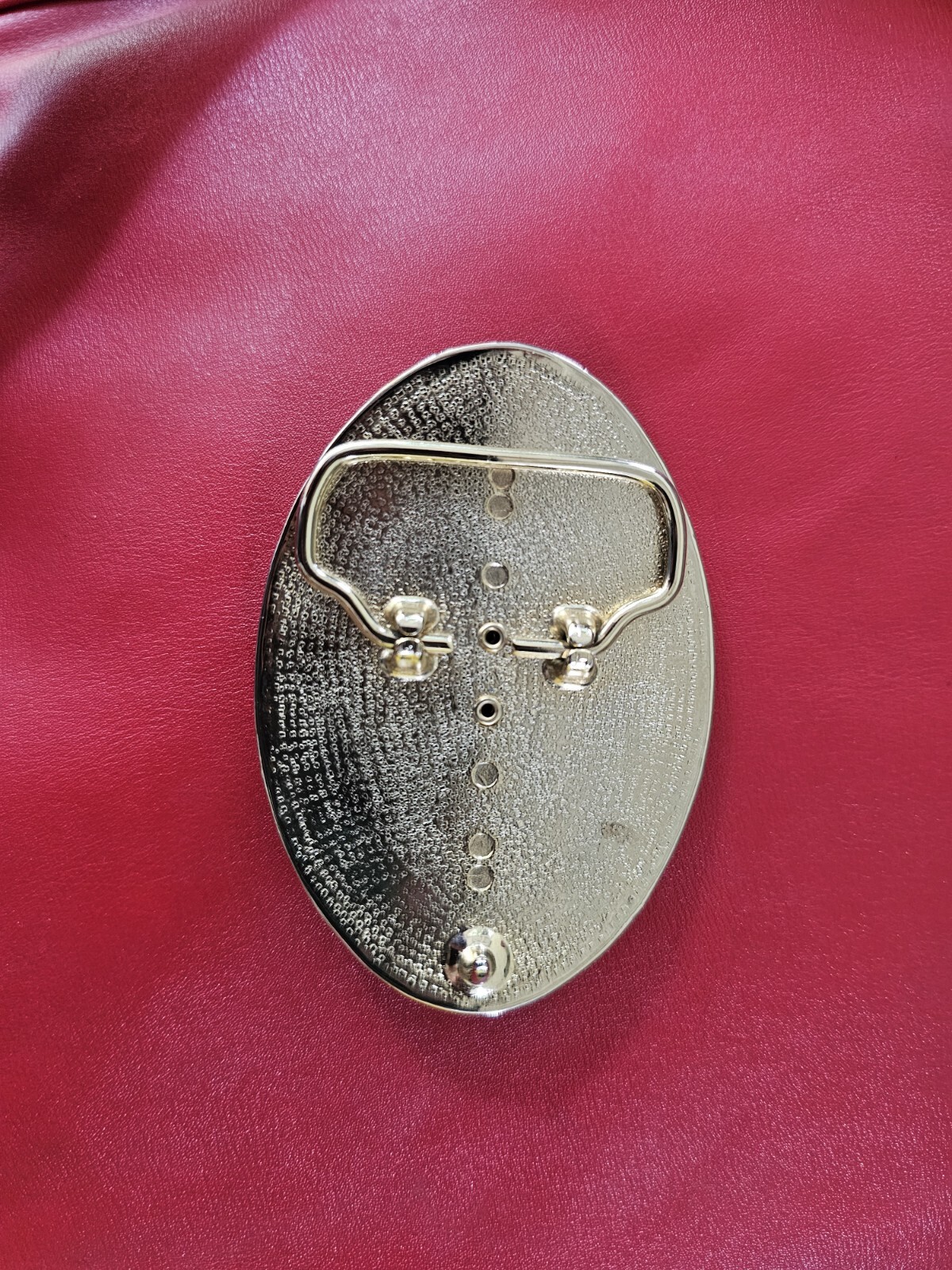 Brown Stone Goldtone Floral Etched Metal Belt Buckle Accessory