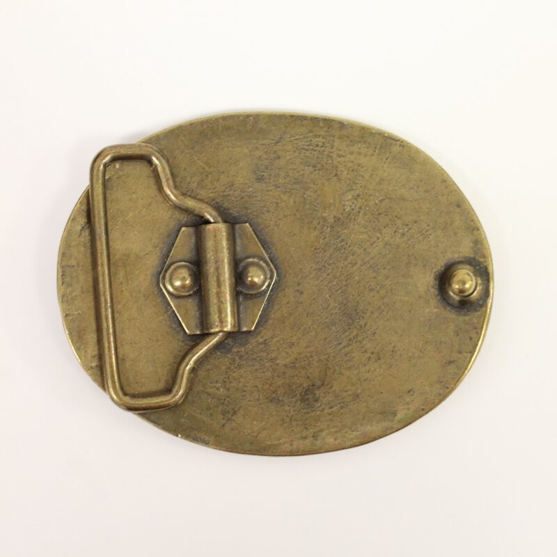 Fleur de Lys Quartet Belt Buckle in Antique Brass – Decorative Metal Buckle