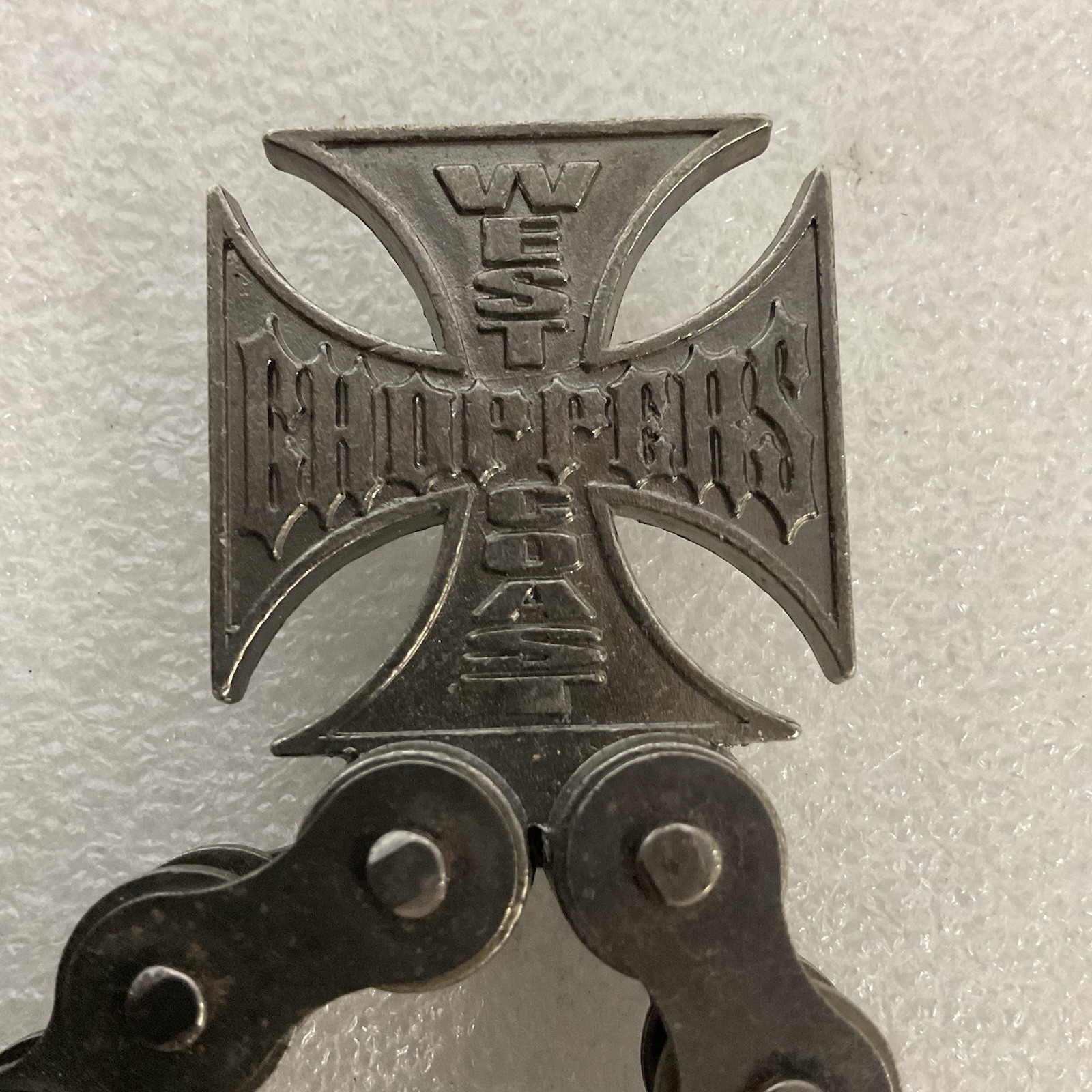 West Coast Choppers Chain Belt Buckle Bottle Opener VGC Metal Biker Style