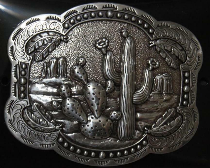 Blazin Roxx Western Belt Buckle Cactus Feathers 37597