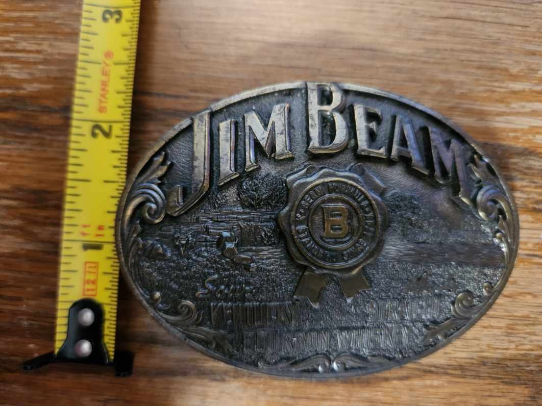 Vintage Jim Beam 1993 Limited Edition Belt Buckle Kentucky Bourbon Brass USA