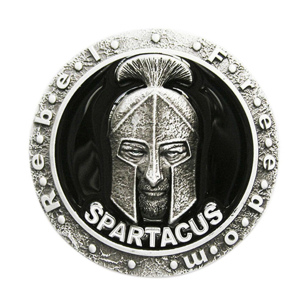 Spartacus Gladiator Warrior Black Enamel Metal Belt Buckle