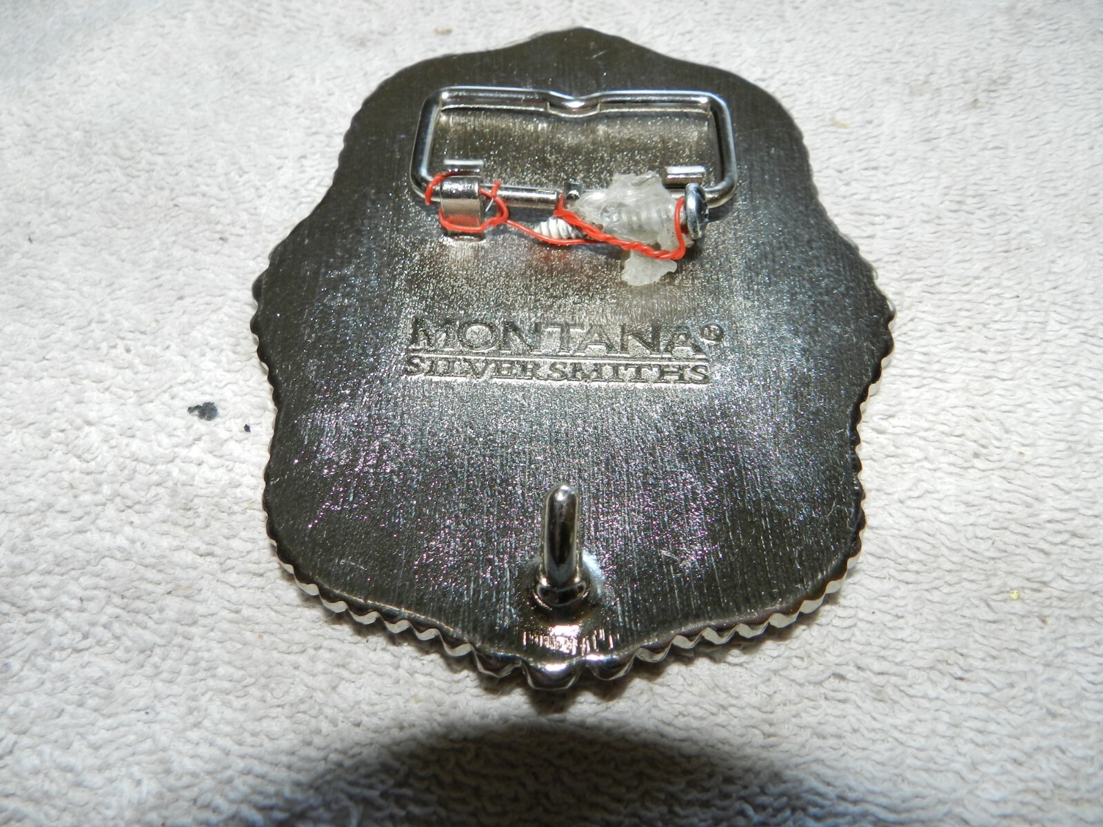 Montana Silversmiths Western Buckle Scalloped Team Roper Black Inlaid Multicolor