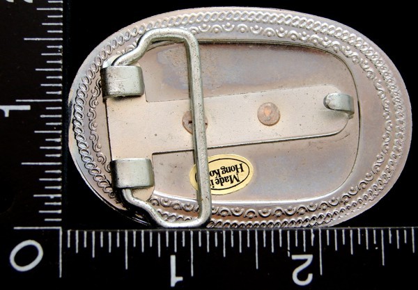 LK20159 *NOS* VINTAGE ***WESTERN COVERED WAGON*** OVAL SHAPE BELT BUCKLE