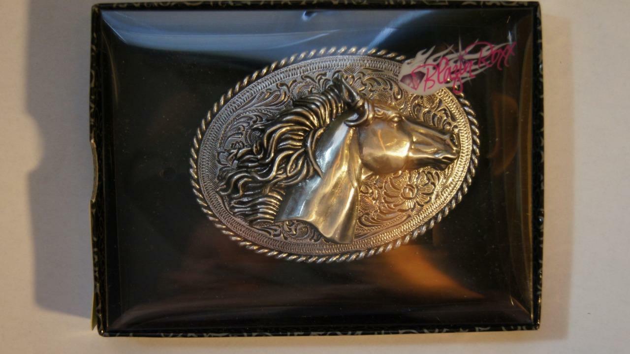 Nocona Blazin Roxx Horsehead Mustang Belt Buckle 37012
