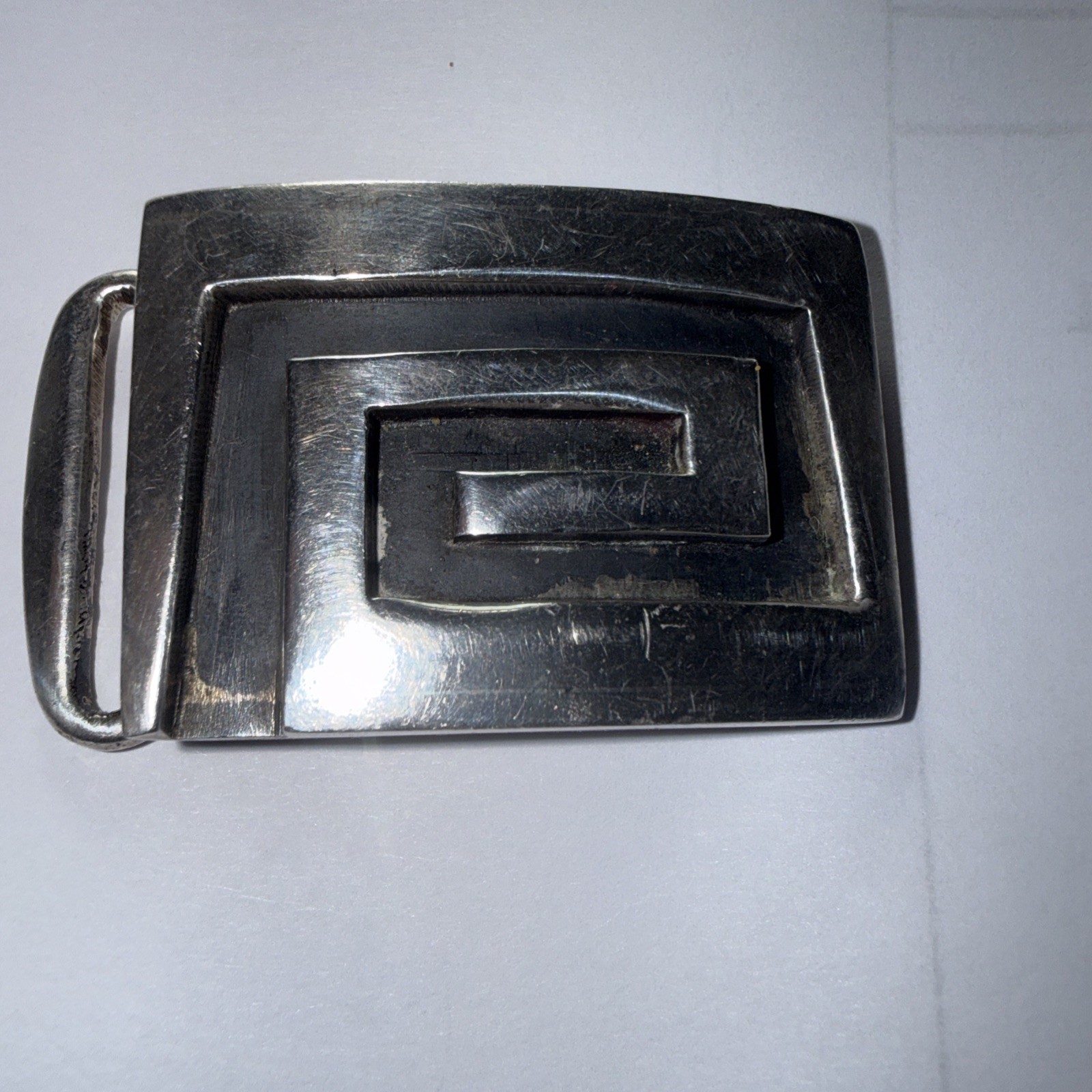 Men’s Belt Buckle Mexico Designer Sterling Art Deco 50 Grams Retro Modern Old