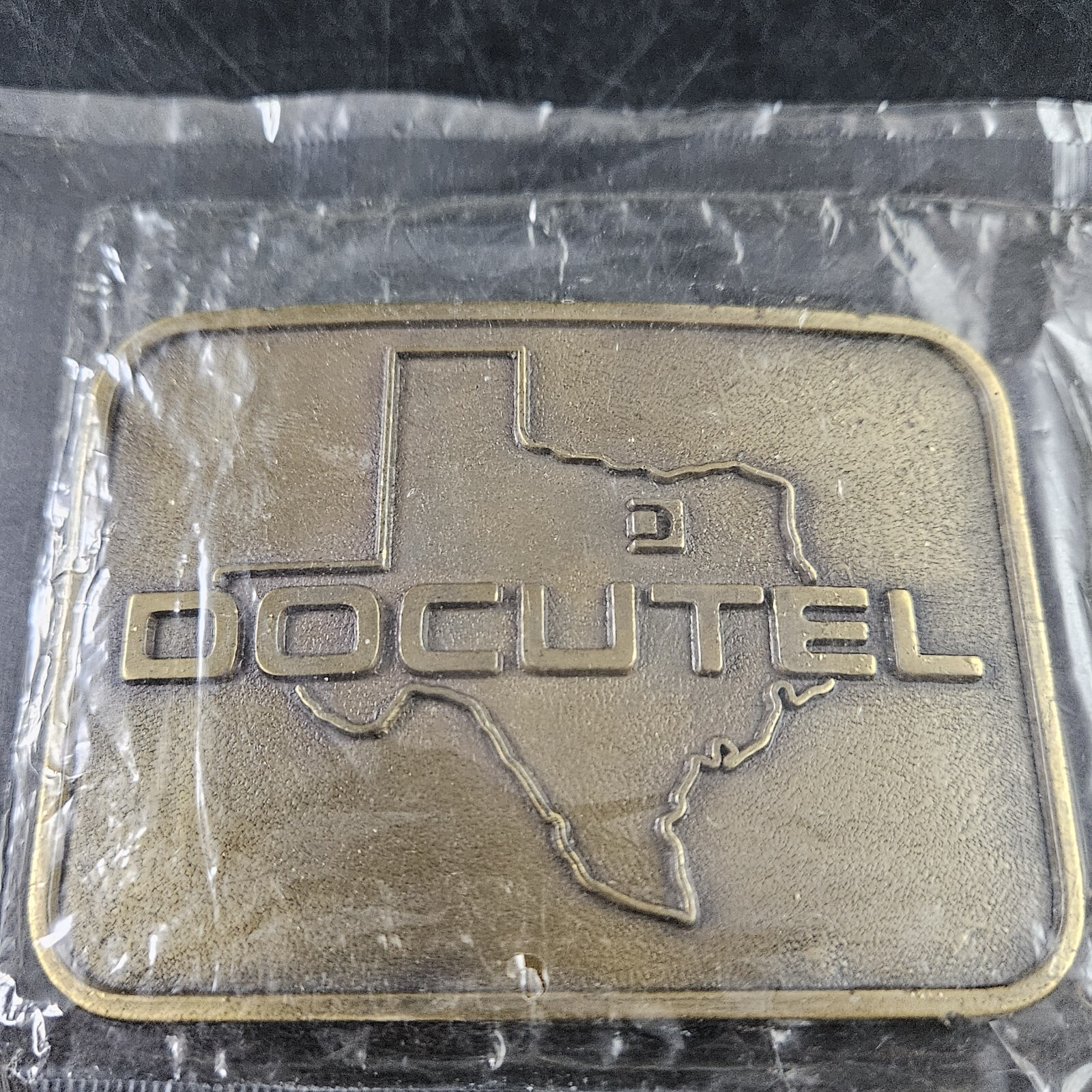 Docutel Belt Buckle w Original Packing Sealed Money Associates Florida Texas VG6