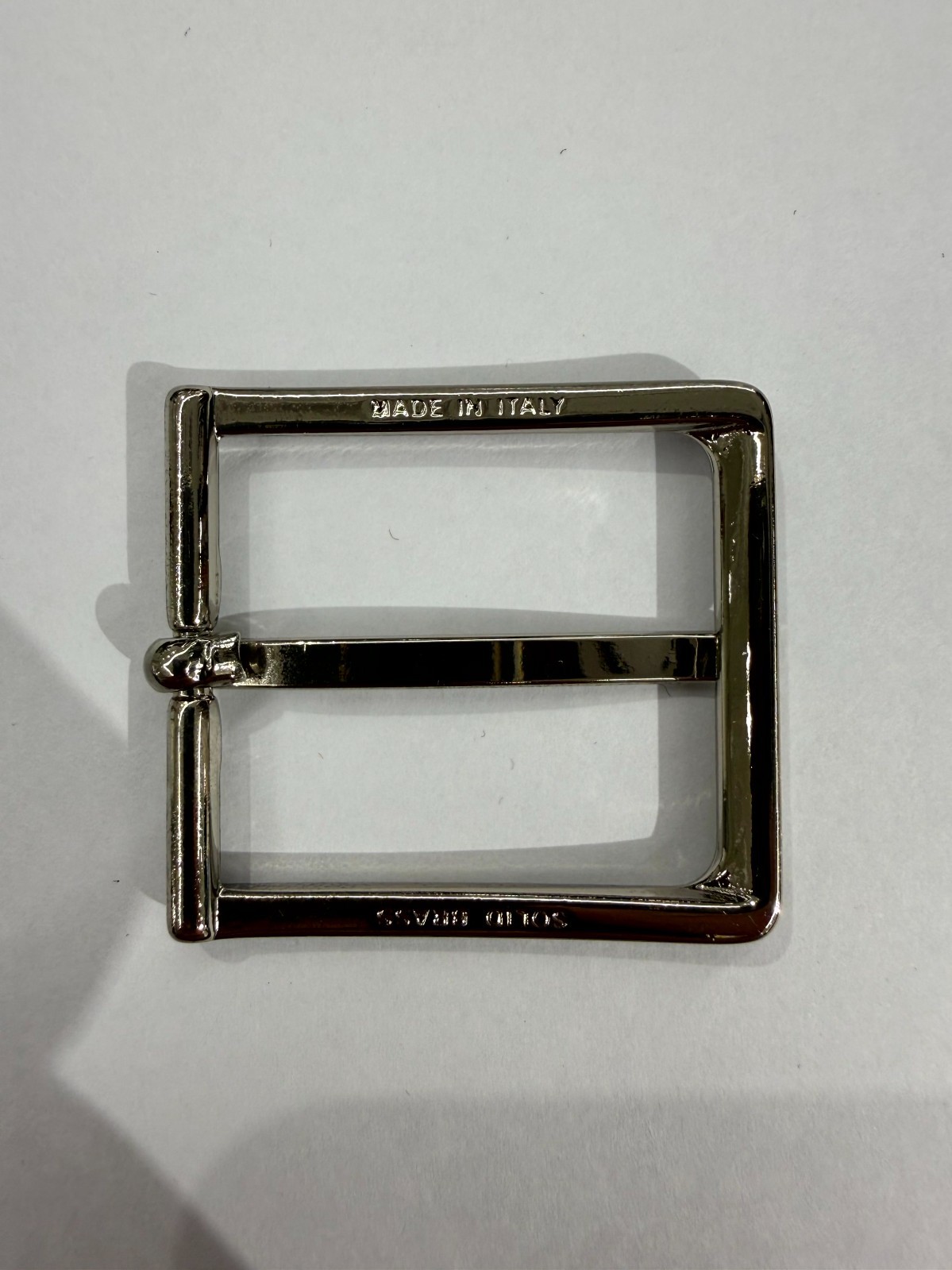 Solid Brass Satin Nickel Belt Buckle Made in Italy Fits 1.38&Prime; Belt Strap