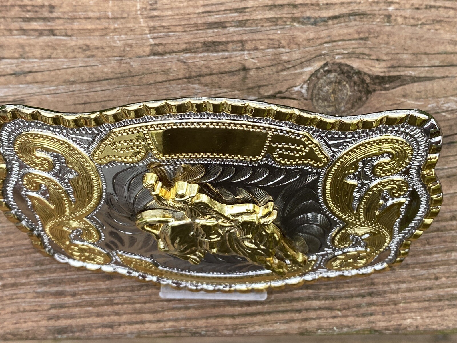 Official Champion Rodeo Bull Riding Large Belt Buckle Stamped WMG