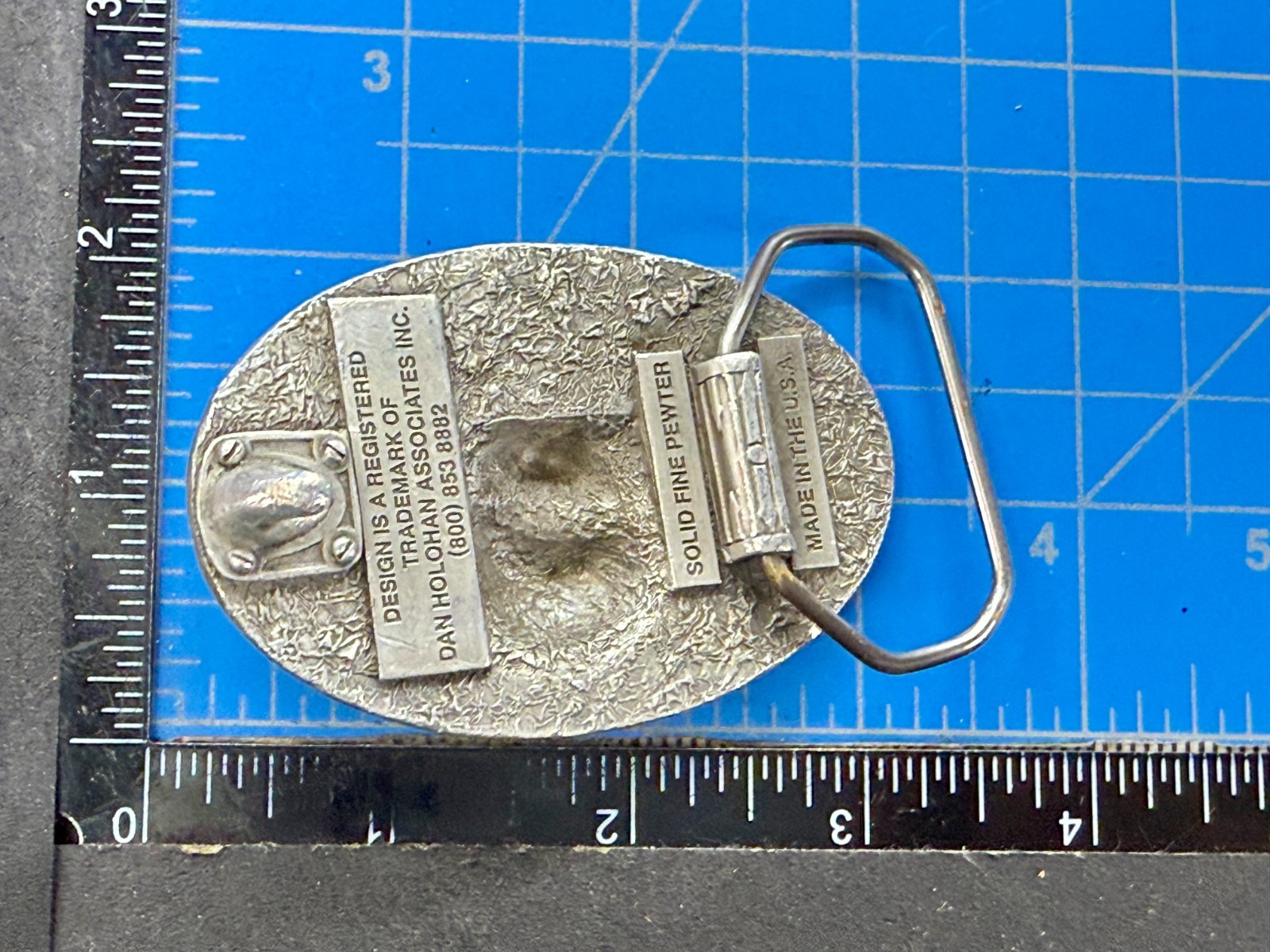 Mechanic Skull Crossed Wrench Hammer Tool Solid Fine Pewter Belt Buckle