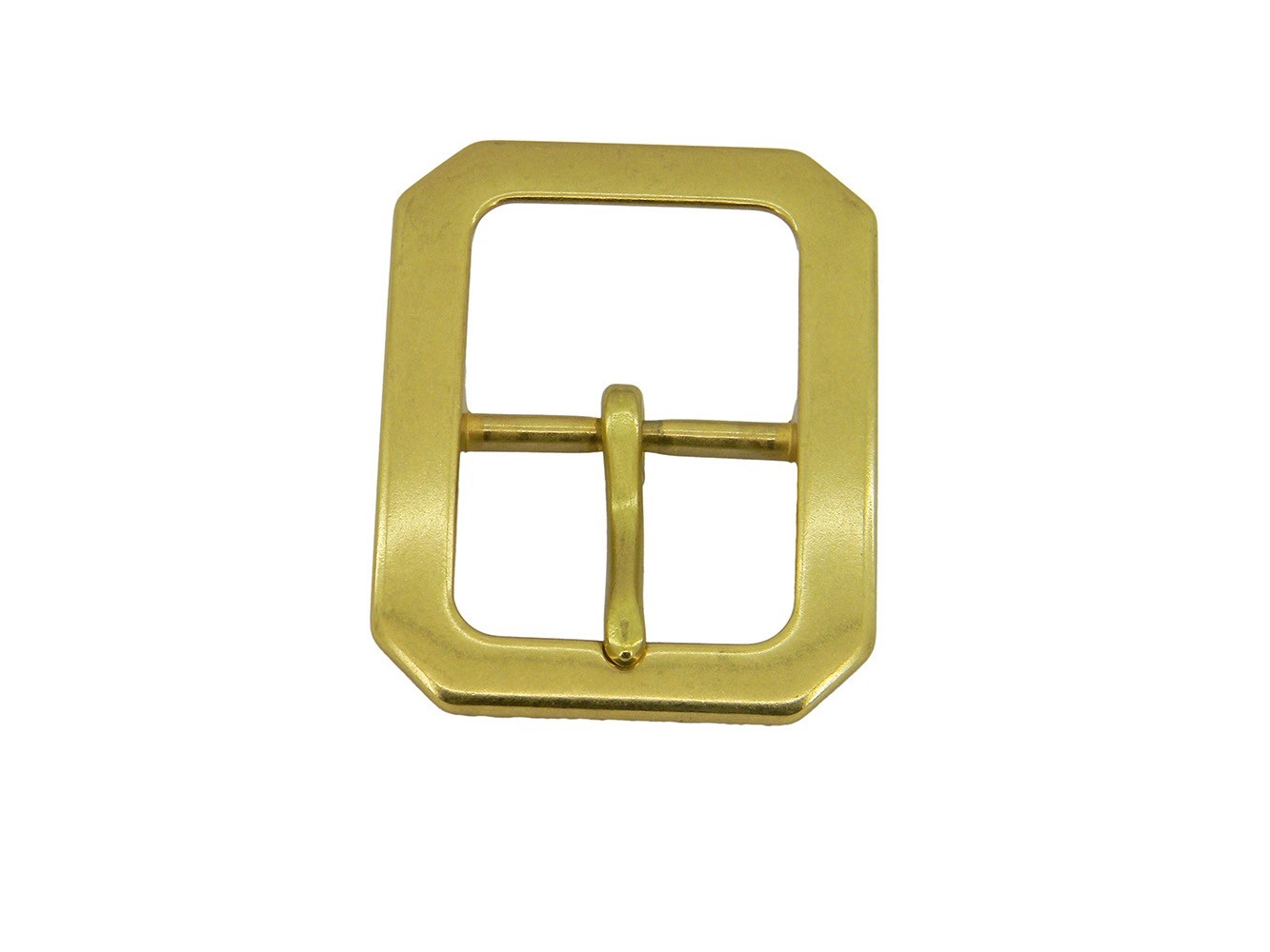 Solid Brass Double Prong Belt Buckle Heavy Duty Leather Belt 40mm Gold