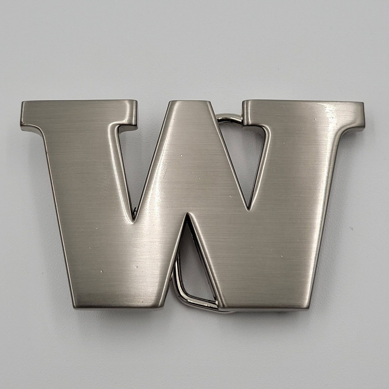 W Initial Brushed Chrome Belt Buckle 2 3/4&Prime; » x 2&Prime; Up To 1 1/4&Prime; Belt