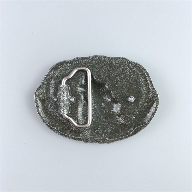 Western Howling Wolf Moon Brushed Silver Metal Fashion Belt Buckle