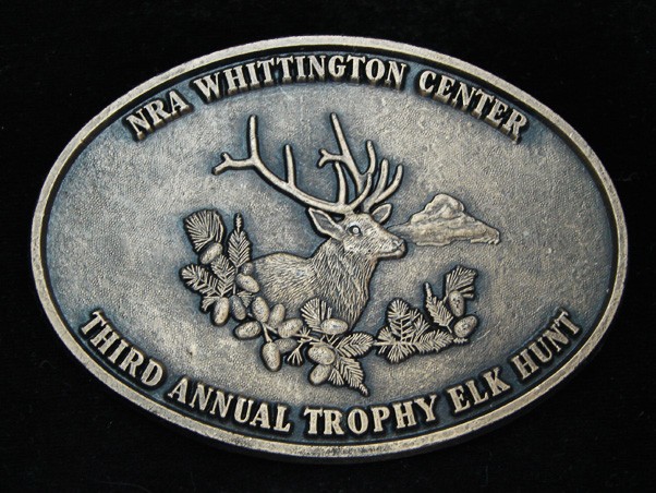 OA21173 *NOS* REALLY NICE **NRA WHITTINGTON CENTER TROPHY ELK HUNT** BUCKLE