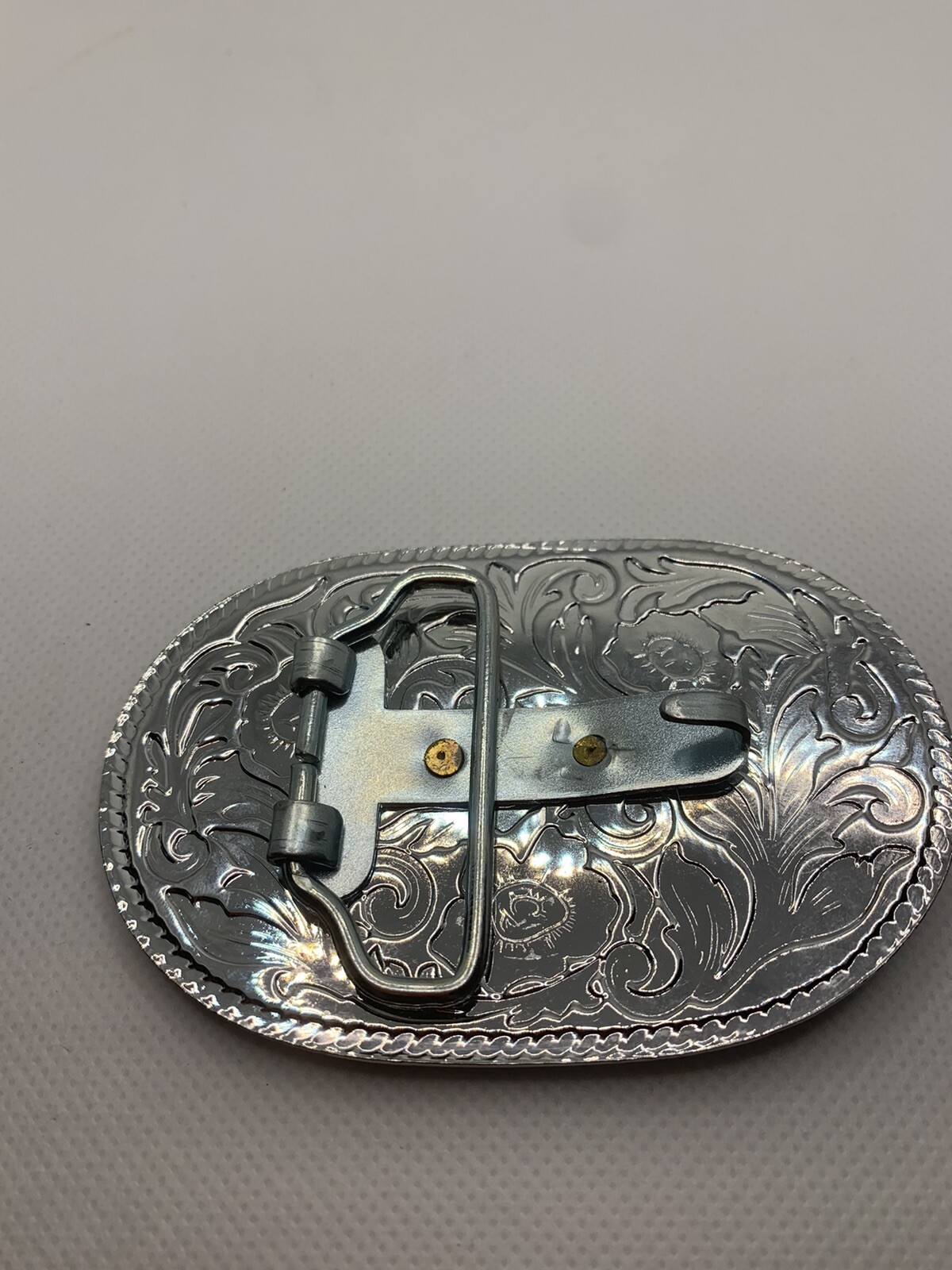 Silver And Gold Toned Longhorn Steer Cattle Belt Buckle Cowboy Cowgirl