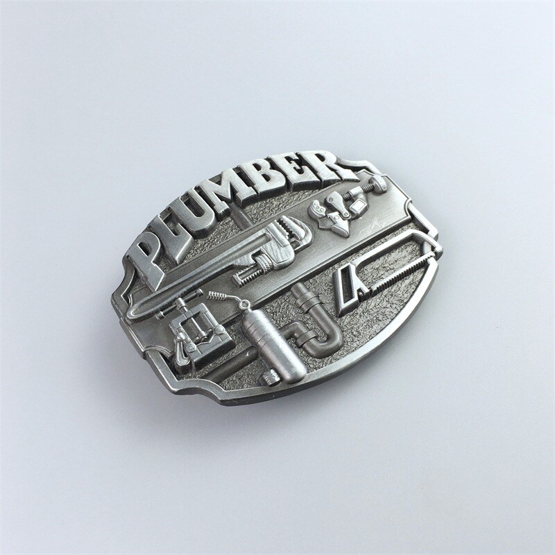 Antique Silver Plumber Trades Tradesman Belt Buckle also Stock in the US