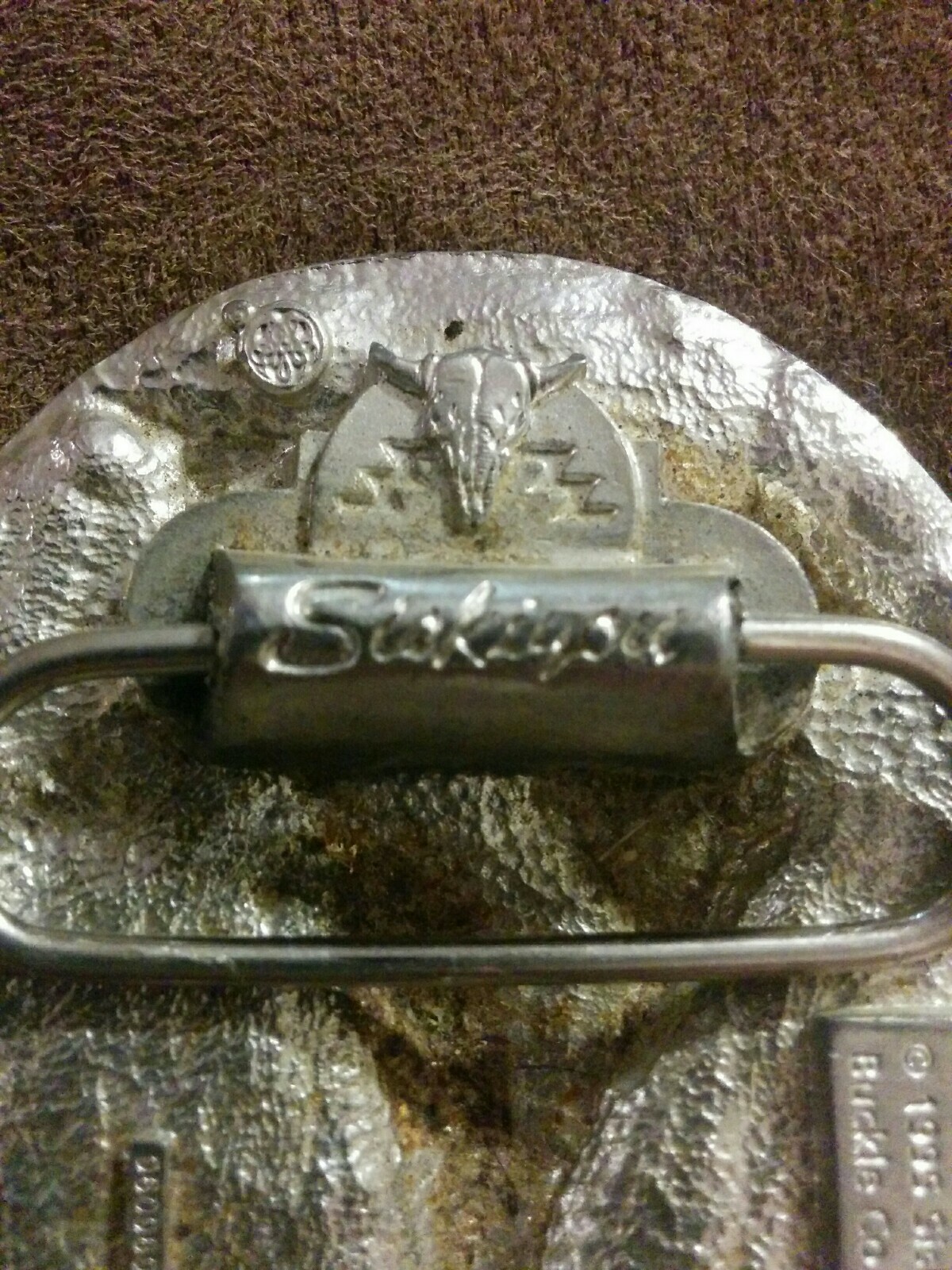 1995 Siskiyou Eagle Belt Buckle, Flying Eagle And Eagle Feathers