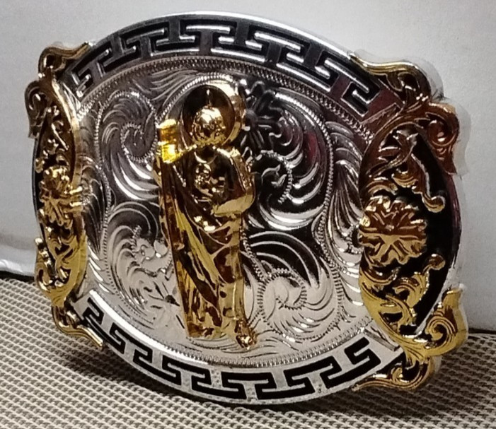 san judas Western Cowboy Belt Buckle Hebilla Vaquera