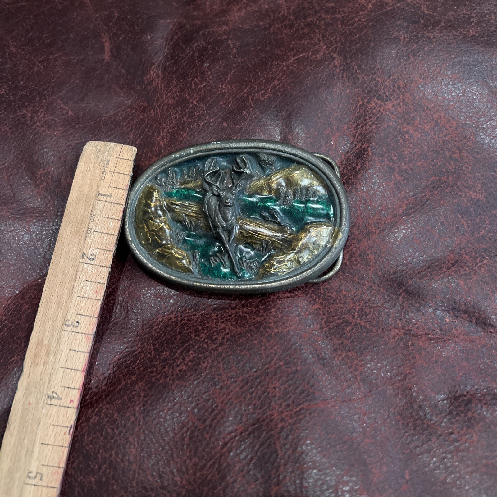 Vintage Bergamot Deer Belt Buckle 1984 #G-146 Color Glossy 1983 Made In USA