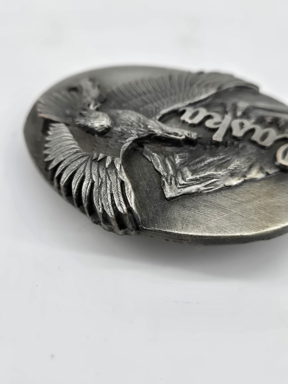 Vintage Alaska Bald Eagle Pewter Belt Buckle Siskiyou Buckle Co Americana 1990