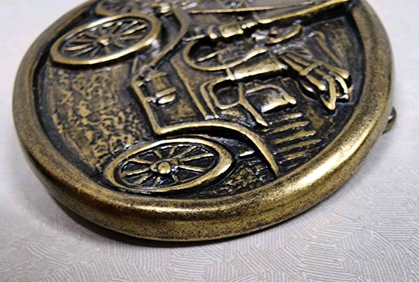 Antique Car Belt Buckle Avon Vintage Model T Brass Look Automobile Vehicle