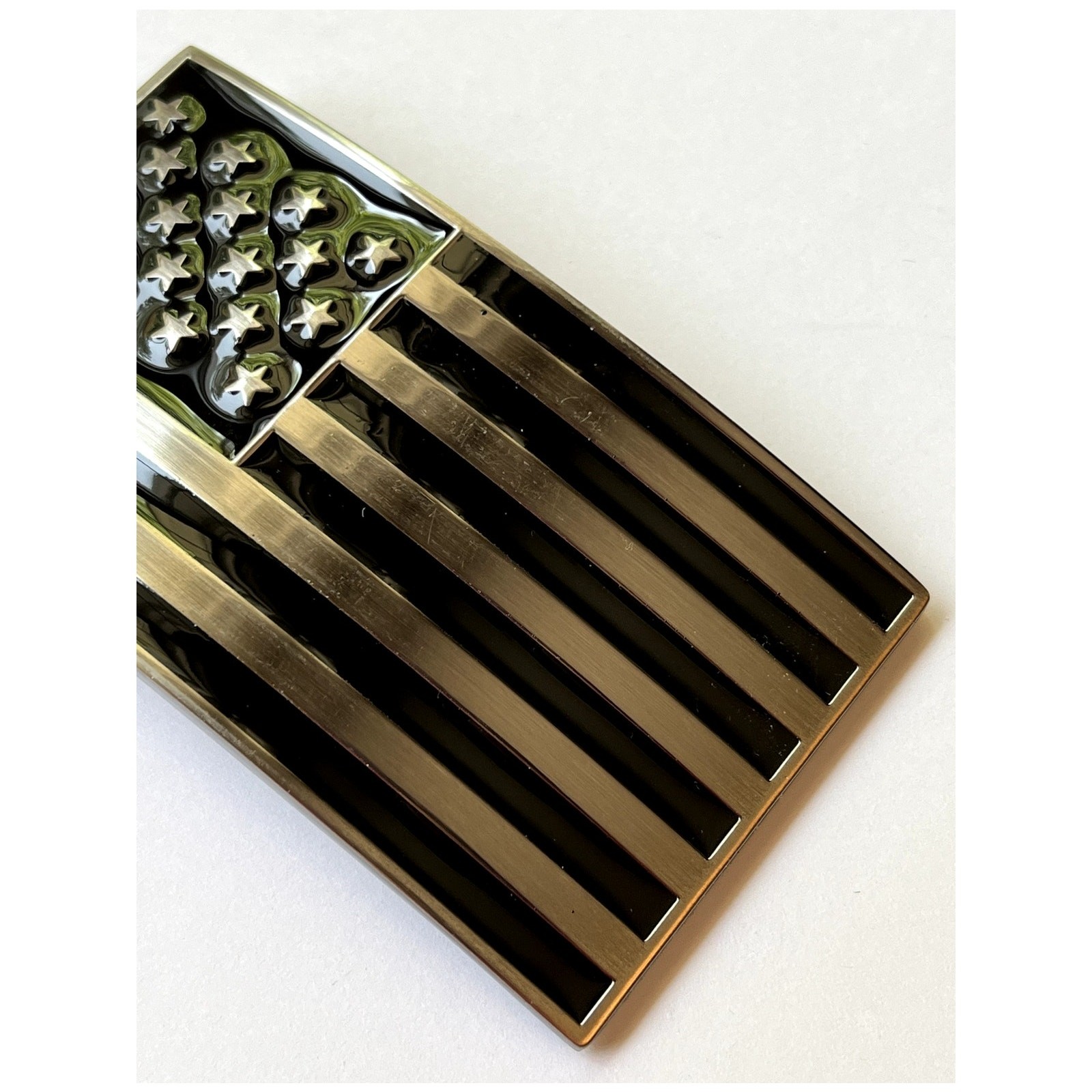 Silver and Black American Flag USA United States Belt Buckle