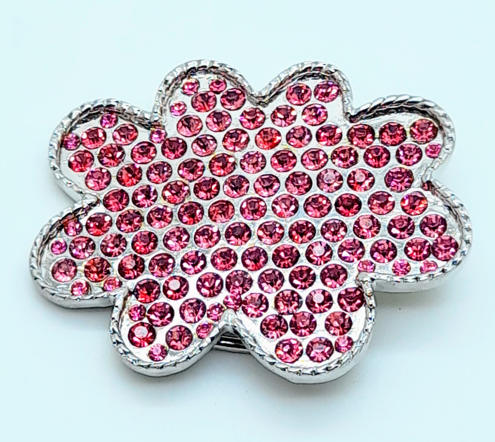 Handmade western style classic Belt Buckle Silver Metal pink rhinestone fashion