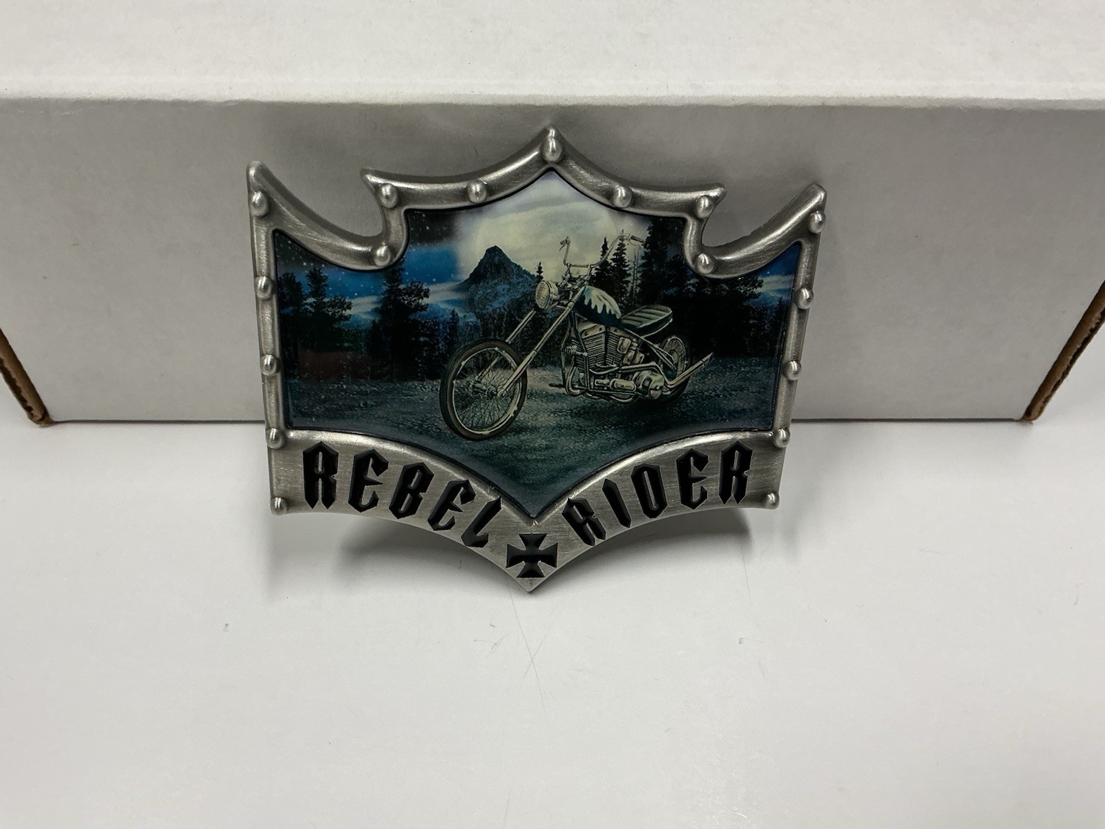 Pewter Belt Buckle Iron Eagle Rebel Rider Motorcycle Biker Bradford Exchange