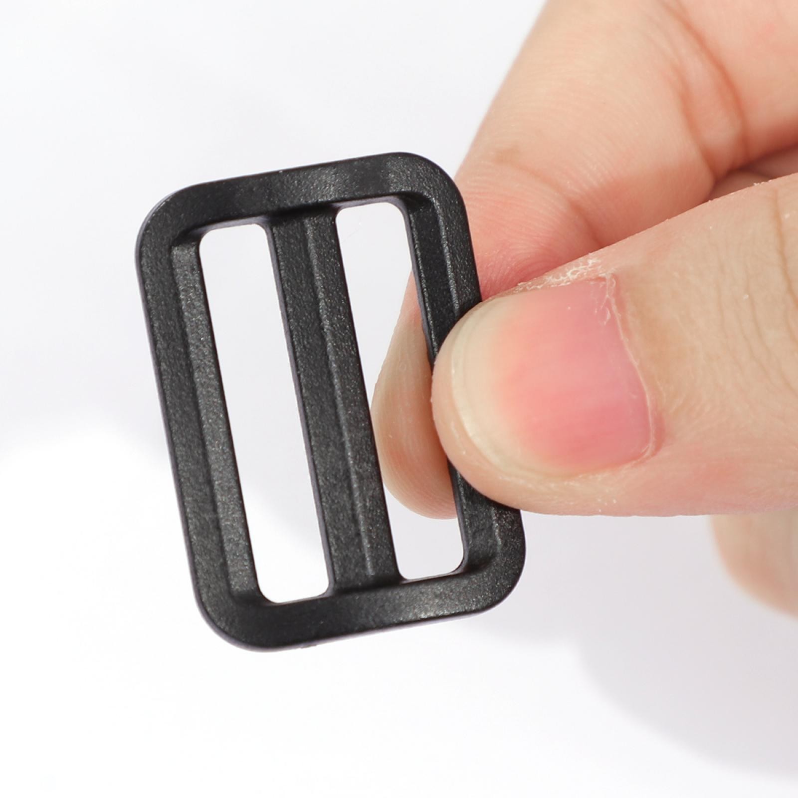 Travel Plastic Adjustable Backpack Glide Buckle Black 25mm Strap Width 8pcs
