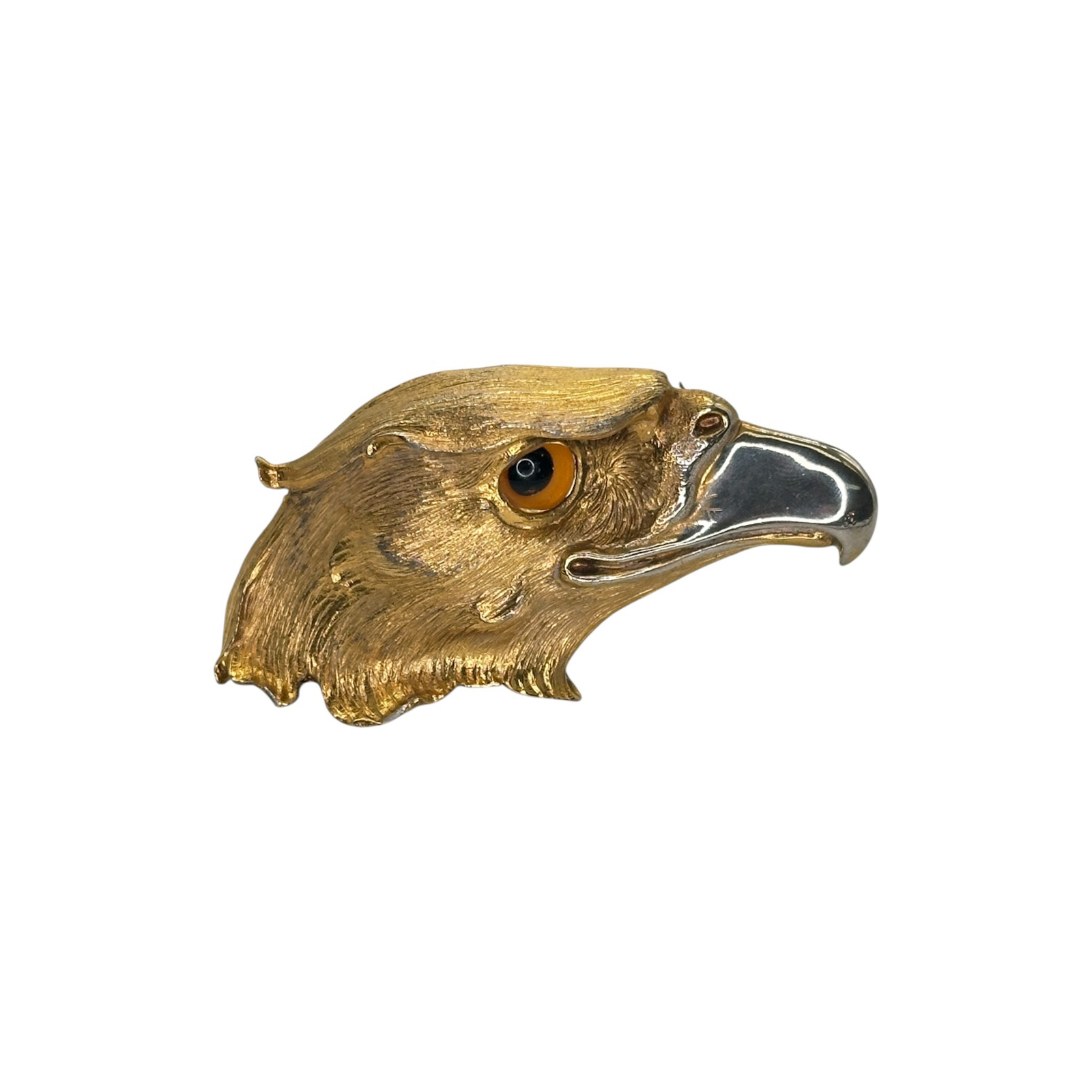 Christopher Ross Eagle Head Gold Plated Belt Buckle – Brown Eye