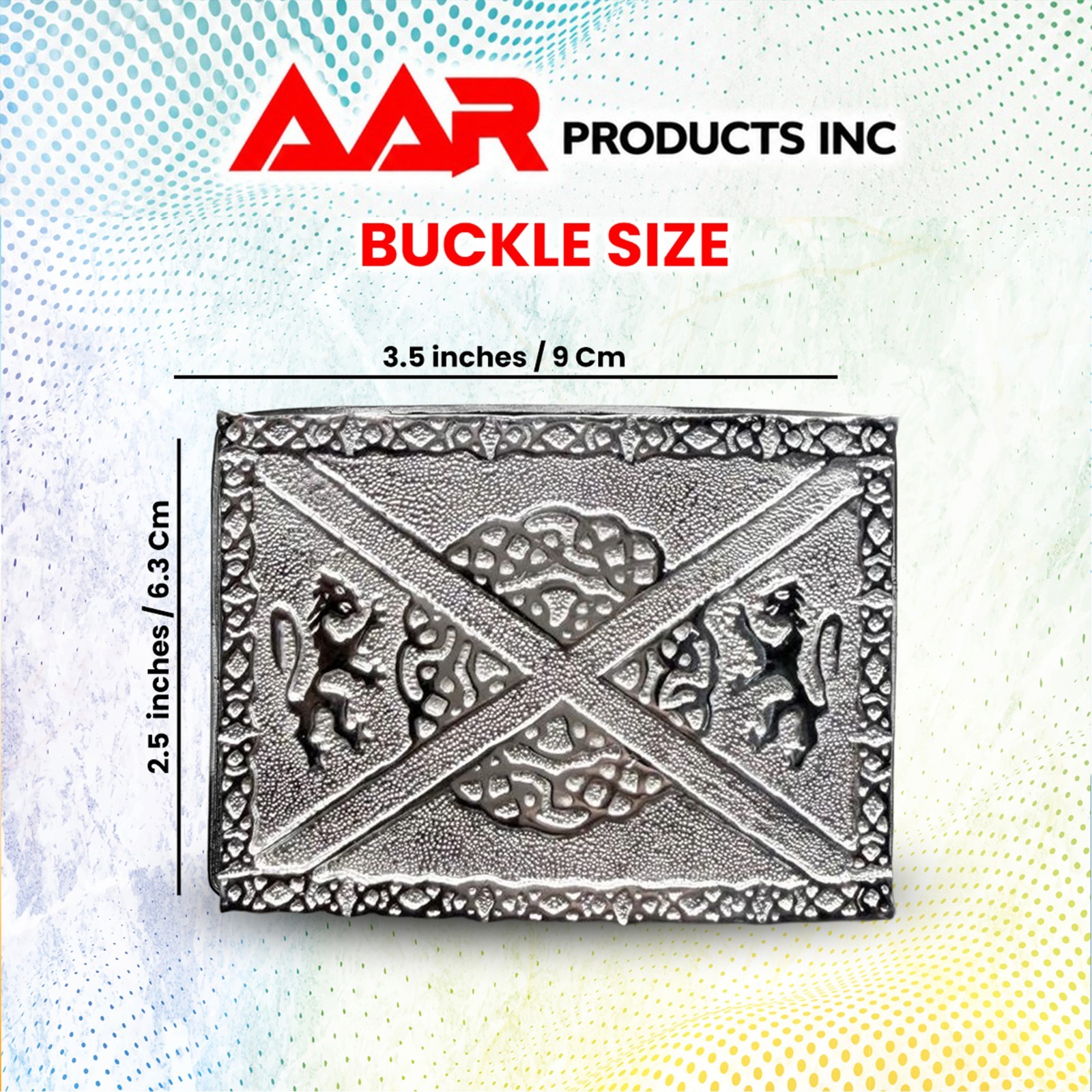Scottish Buckle Kilts Lion Celtic Knots Belt Classic Kilt Chrome Finish New AAR