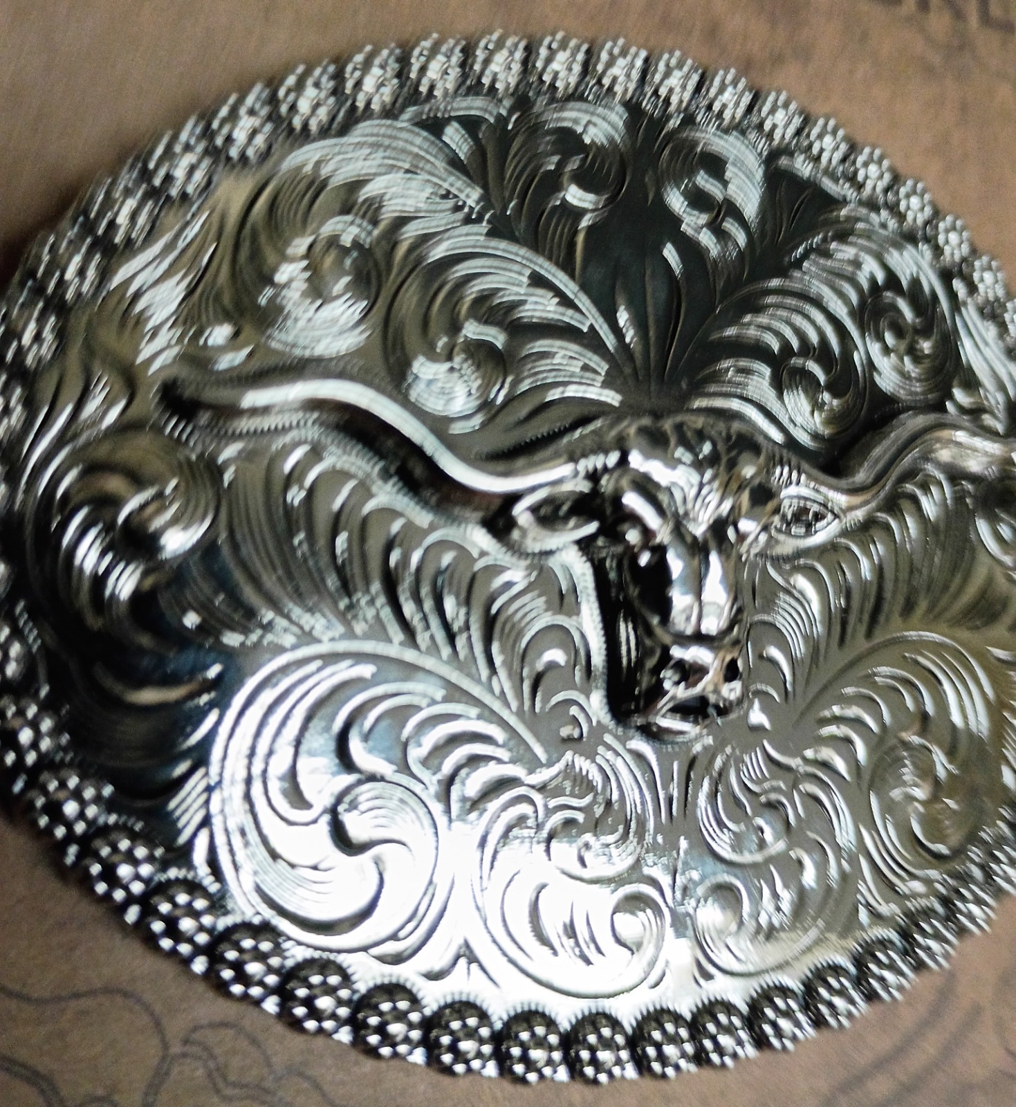Western Rodeo, Bull Riding with 3-D Bull or Steer metal belt Buckle, New! #6