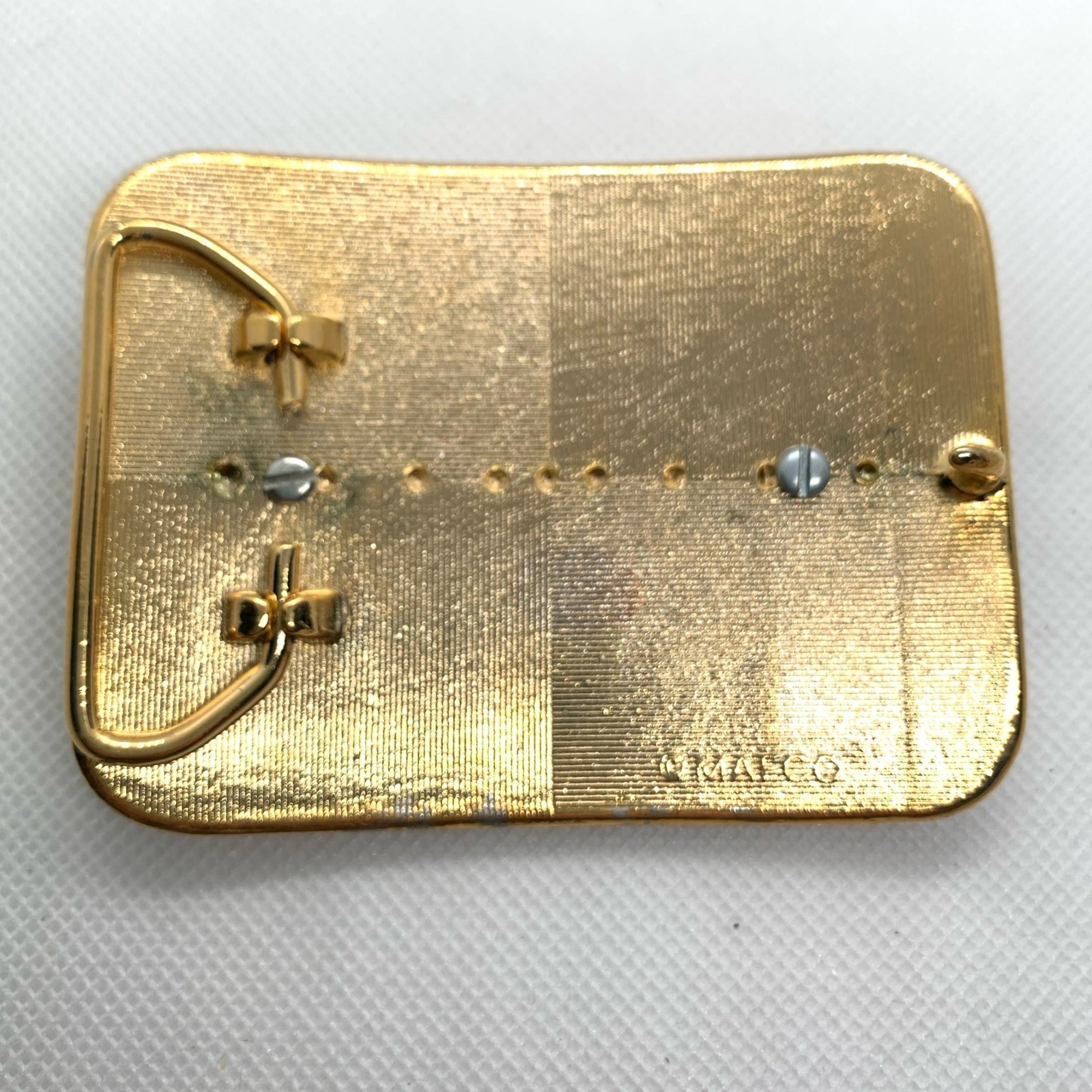 Silver Dollar Black & Gold Mirror Western Style Belt Buckle