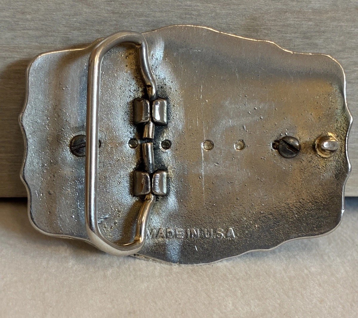 Genuine 1921 Morgan Silver Dollar Western Silver & Gold Tone Belt Buckle USA
