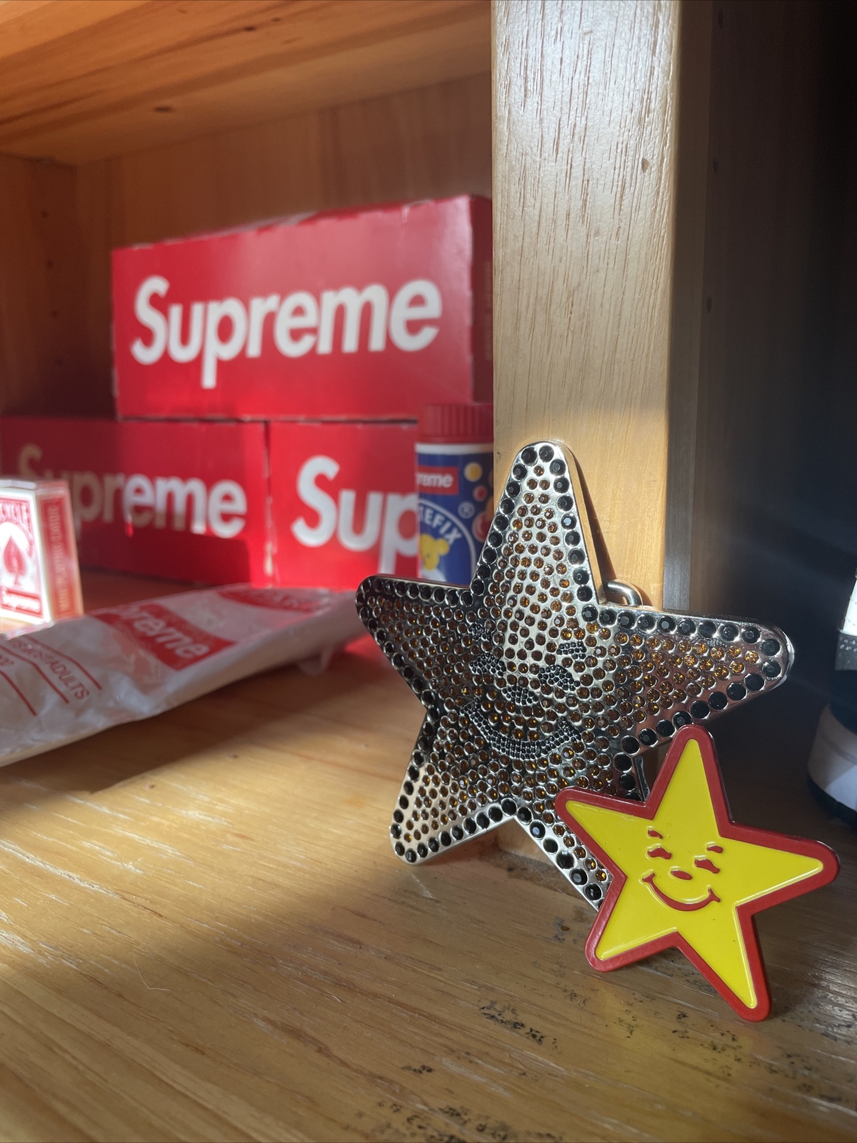 100% Authentic Asspizza Belt Buckle Carls Jr Star Crystals Custom Signed 2021