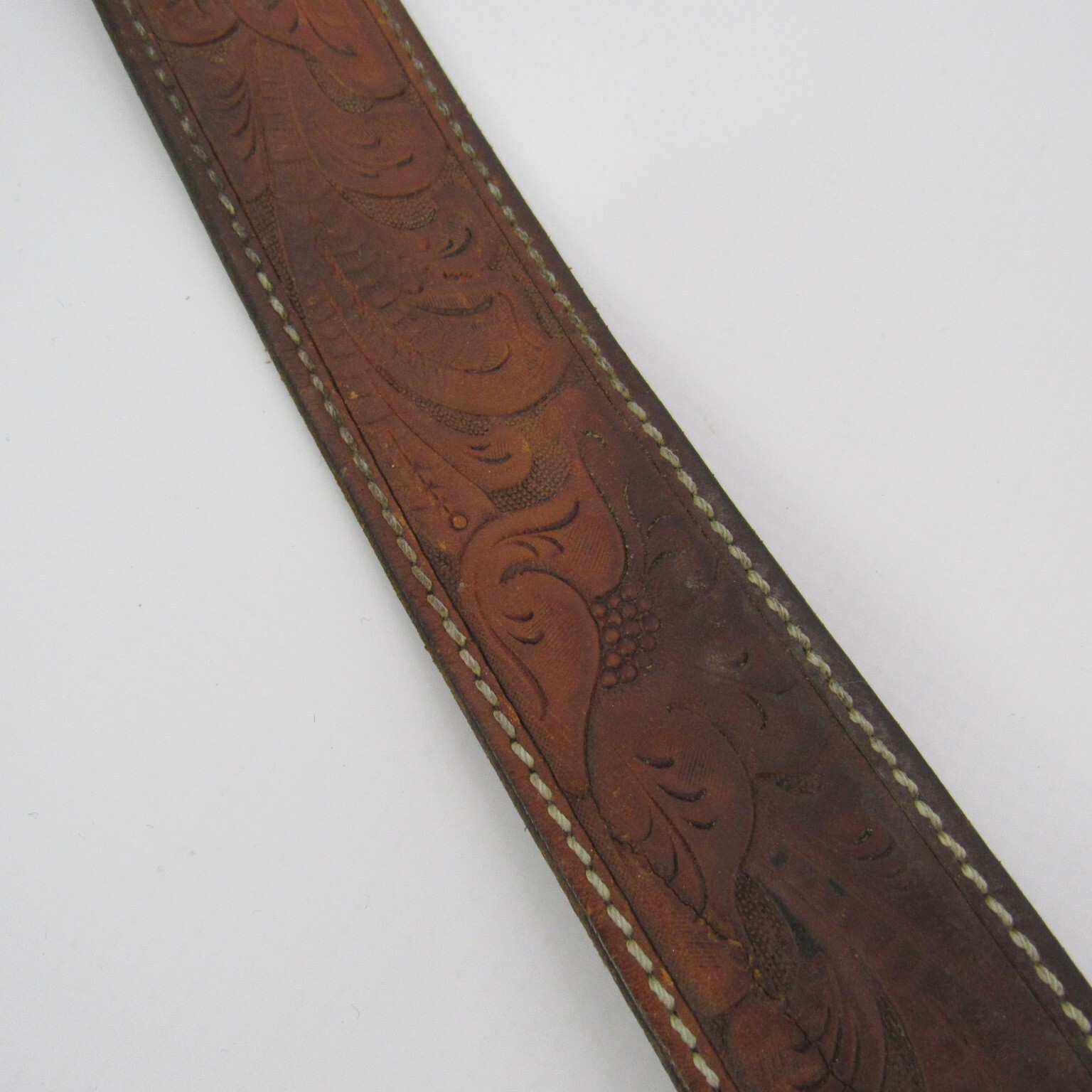 Vintage Tony Lama German Silver Belt Buckle and leather Belt