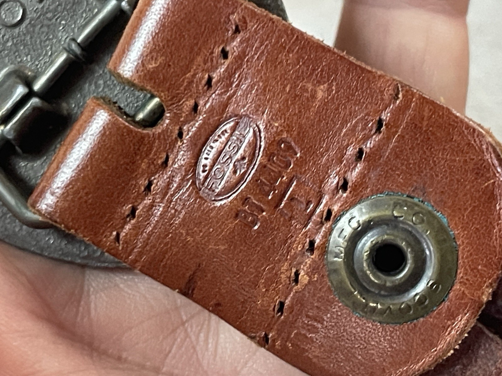 Mens Oden floral Leather Tooled Belt Buckle W/ Brown Leather Braided Belt