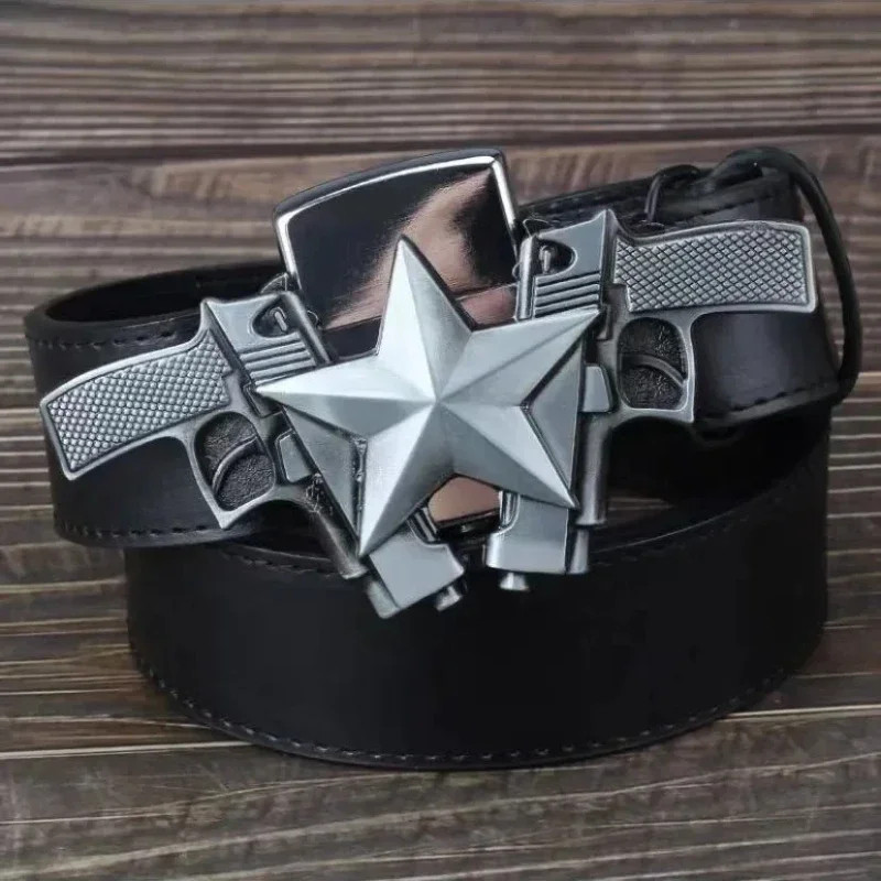Creative Men&rsquo;s Belt Lighter Metal Belt Buckle Small Tool Cigarette