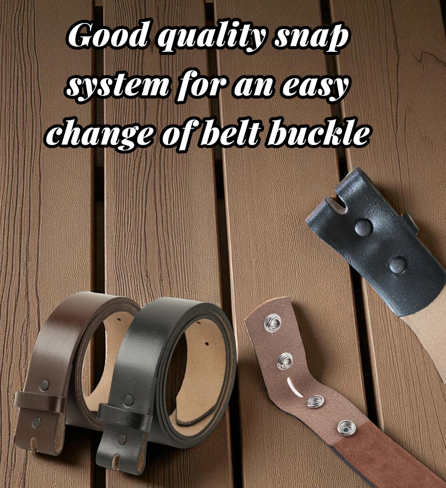 F&L CLASSIC Belt without Buckle- 100% 36 (Fits Waist 34&Prime;-35&Prime;), Black/Brown