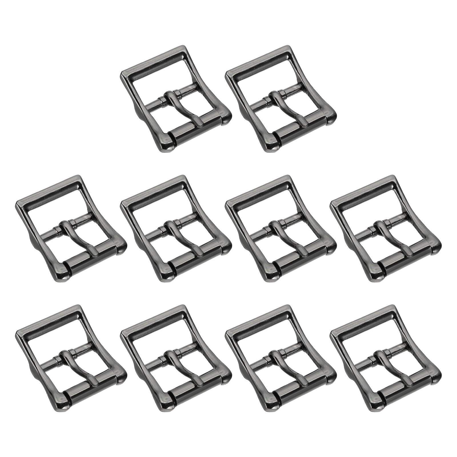 1.5&Prime;x1&Prime; Rectangle Shape Single Prong Belt Buckle (Black, Pack of 10)