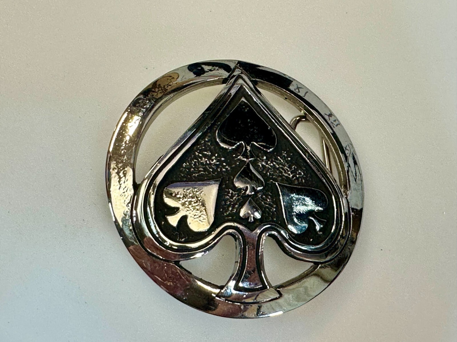 Ace Of Spades Casino Poker Card Games Gambler Cards Silver Star Belt Buckle